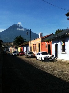 The view of El Agua from the streets of Antigua.