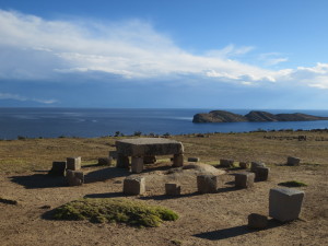 Stone table located on the north side.