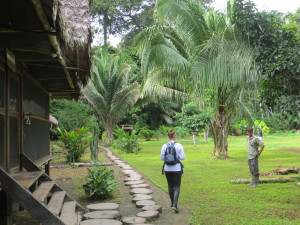 The path from the dorm room to the dining hall. 