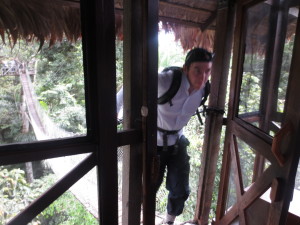 entering the canopy hotel room... note the bridge!