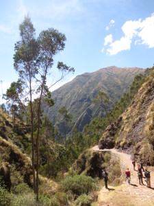 Walking along the side of the mountain...