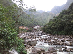 Arriving in the town of Aguas Calientes.
