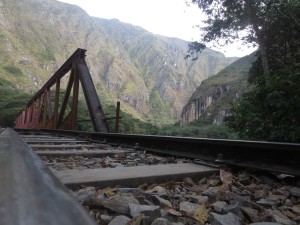 Walking the rails to Machu Picchu.