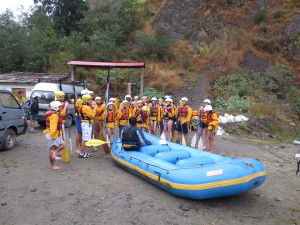 Preparing for our rafting trip. 