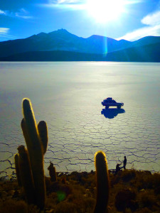 The view atop a small island in the middle of the Salt Flats. 