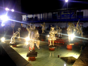 Statues of the sixteen dance groups in the main plaza. 