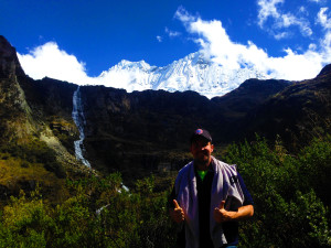 Waterfall resulting from Laguna 69