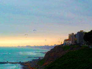 Miraflores with paragliders