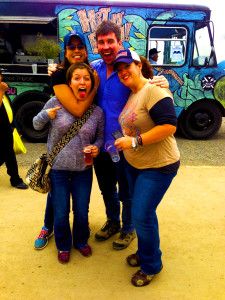 My friends and I in front of awesome food truck. 