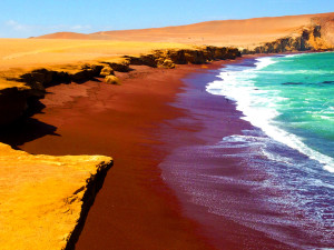 Red beach...