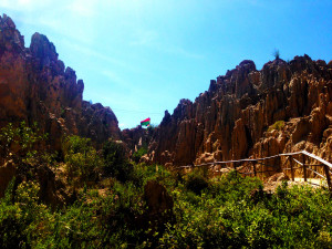 Moon Valley with Bolivian flag