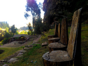 Cool chairs in the picnic area. 